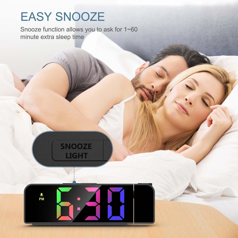 Ankilo Projection Alarm Clock, Digital Alarm Clock with Temperature &