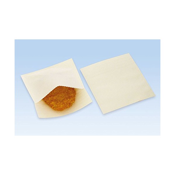 Oil-proof Paper for 1 Croquette, Plain Paper Bags, White, 3.9 x 4.3 inches (10 x 11 cm), Pack of 100