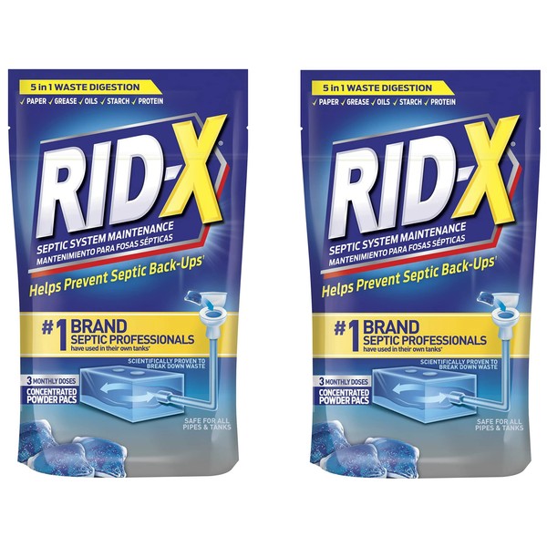 Tratamiento séptico RID-X, suministro de 3 meses de septi-pacs, 3.2 onzas (Paquete de 2)