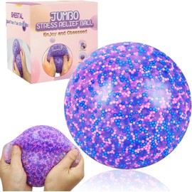 PEJOURI Giant 4 Inch Jumbo Stress Balls for Adults, Purple, Anti-Stress, Anxiety Relief, Squeeze Toy