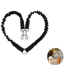 UQMIQURA Dog Lead for 2 Dogs, Lead for Two Dogs, Double Lead Adjustable 360° Rotating Dog Lead, Double Dog Double Lead Walking Black Trainer Lead for Small, Medium and Large Dogs