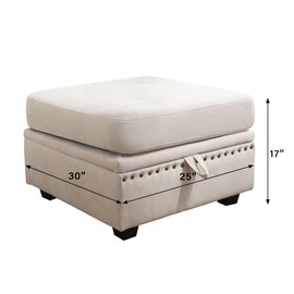 Centilab Vintage Modular Sectional Sofa, Convertible Multiple Combination Sofa Couch with Storage, Memory Foam, Vintage Copper Nail Modular Sectionals O-Ottoman