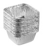 PLASTICPRO Disposable 4.25'' X 4.25 X 2'' Inch Square Aluminum