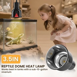 HeatingLux Dome Reptile Heat Lamp, 3.5in Reptile Reflector Dome Lamp, 160w Reptile Pet Heat Lamp, for Small Reptile Vivarium, Leopard Gecko Accessories, Tarantula Accessories
