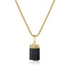 COAI Irregular Black Tourmaline Raw Necklace Crystal Necklace 50cm