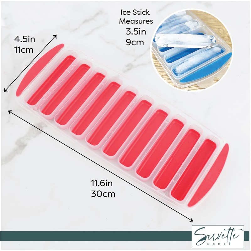 Silicone Ice Stick Tray for Water Bottles, 10 Slots, 3.5