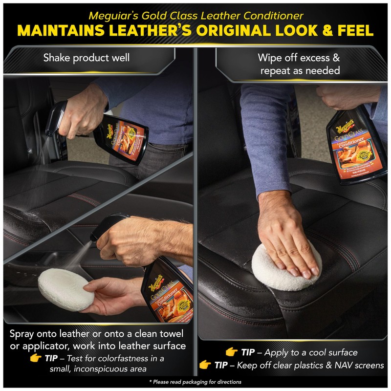 Meguiar's Leather Care Kit - Premium Leather Cleaner and Conditioner