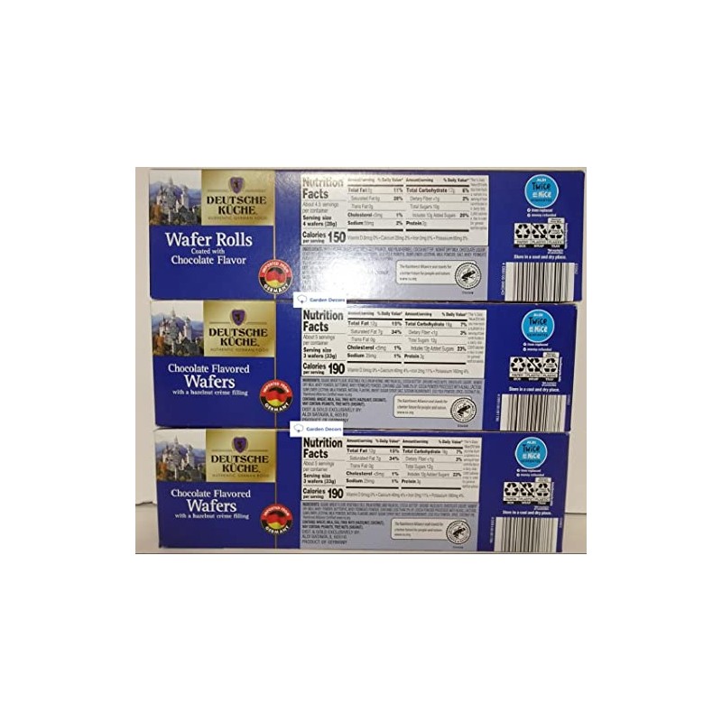 Deutsche Kuche 2 Chocolate Flavored Wafers & 1 Wafer Rolls
