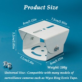 CHENNAN Wall Mount Camera Adjustable Metallic Wall Mount for Camera Wall Mount for Surveillance Camera and CCTV Cameras, Compatible with Wyze Ring Ezviz Tapo Cameras (White)