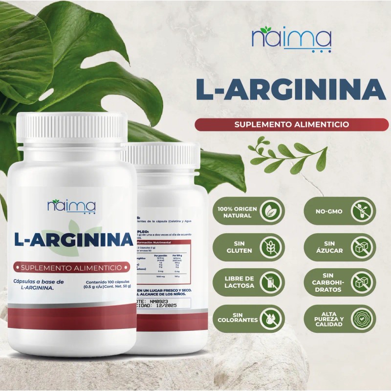 L - Arginina 500mg - 500 Cpsulas Pack 5 100