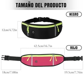 Cangurera para Correr, Cangurera Deportiva 2 Piezas - Impermeable, Ajustable con Bandas Reflectantes - Bolsa Unisex para Running, Senderismo, Ciclismo
