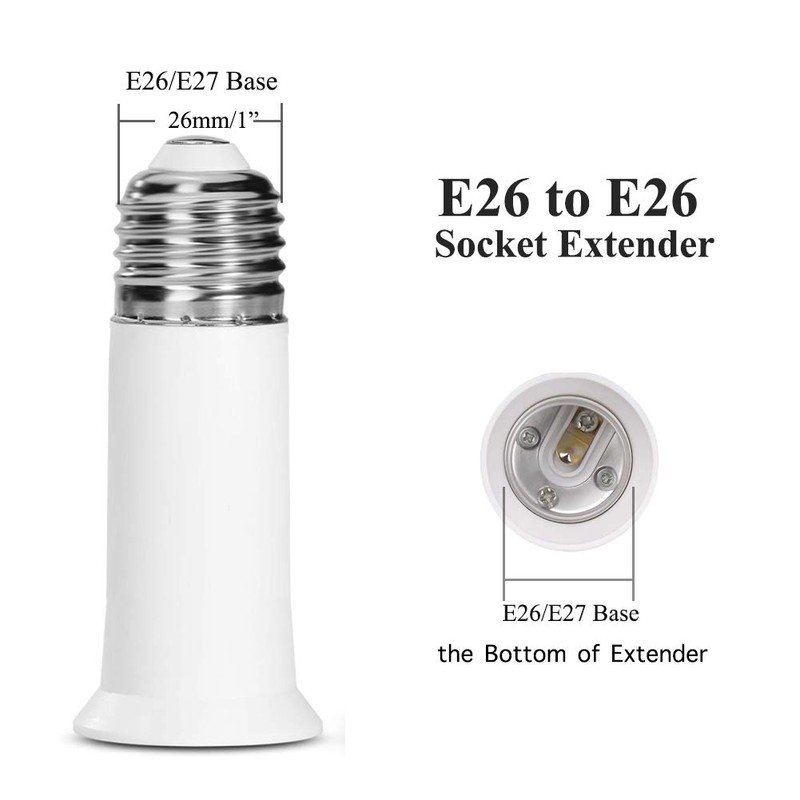 SumVibe E26 Socket Extender - 6.5CM/2.56 Inch Socket Extension Adapter,