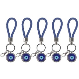 5Pcs Evil Eye Keychain, Turkish Blue Evil Eye Keychain Charms Pendants Evil Eye Amulet Keychain for Man Woman Purse Handbag Bag Decoration Gift