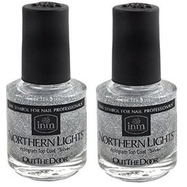 INM Northern Lights Hologram Silver Top Coat 2x