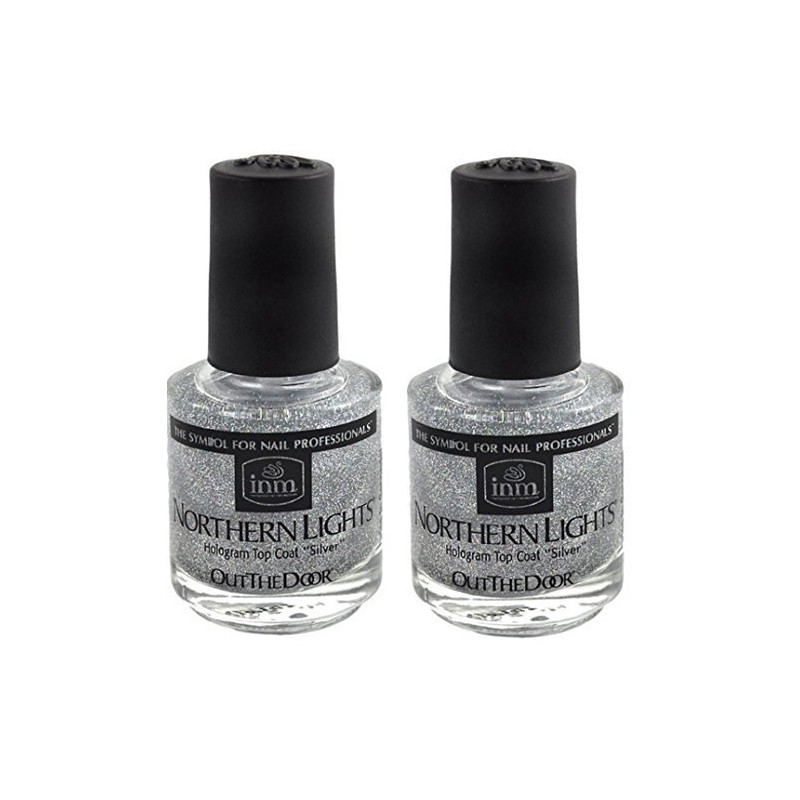 INM Northern Lights Hologram Silver Top Coat 2x