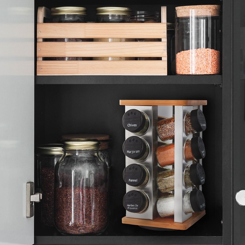 Kamenstein 16 Jar Warner Revolving Countertop Spice Rack Organizer with
