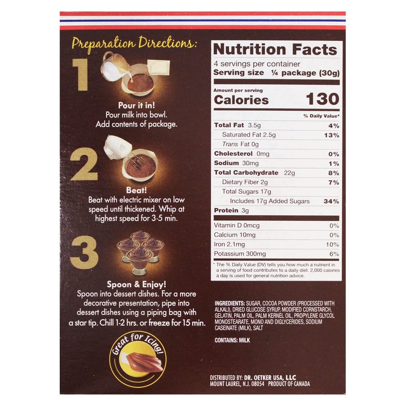 Dr. Oetker Double Chocolate Mousse Mix 120g