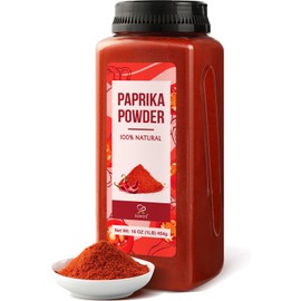 Soeos Paprika Powder, 16 oz (Pack of 1), Sweet Paprika Seasoning for Marinade, Cooking, Grilling, Dipping, Perfect for Chicken, Pork, Beef and Vegetables