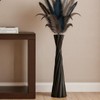 Tall Black Floor Vase 23.6″ – Glossy Twisted Resin Decorative