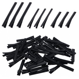 45 Pcs Alligator Clips for Crafts Black 3 Sizes Metal Flat Top with Teeth Single Prong Hairpins Sectioning Hairdressing Salon Clips for Women Hairbow DIY Art Craft Projects Gifts 4.5/6/7.5 cm