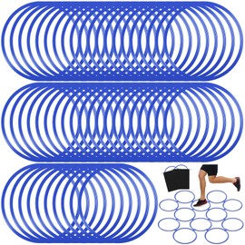 Shappy 50 Pcs Agility Rings with Storage Bags 15 Inch Agility Training Rings Hoop Exercise Ring Plastic Speed Rings Jumping Hoops for Sports Soccer Football Gymnastics Practice Games (Blue)