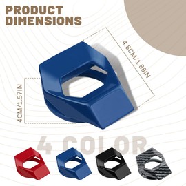 Wedcool Universal Engine Start/Stop Button Cover, Push Start Button Cover, Zinc Alloy Car Power Control Trim, Car Push to Start Button Ignition Cover for Civic CRV CHR Challenger D-odge (Blue)