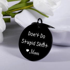 XPENMULBOJA Dont Do Stupid sh t Keychain Stocking Stuffers for Teen Girls Boys Gifts 16th 18th Birthday Christmas Gifts for Son Daughter Teenagers Coming of Age Gifts, Christmas stocking stuffer