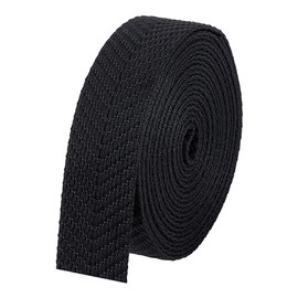 BENECREAT 5 Yards Polycotton Webbing, 1-1/2 Inch Wide Black Jacquard Webbing with V Pattern Flat Webbing for Webbing Bag Handles,Tote Bag Webbing, Fabric Tape