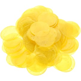 GLEAVI 100pcs Capiz Shells - Natural Round Slice Accessory with 2 Holes, Polished - Ideal for Jewelry Making (Yellow)