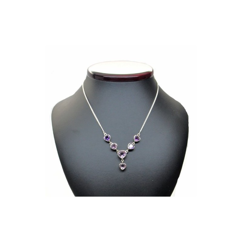 Franki Baker Pretty Sterling Silver & Natural Amethyst Gemstone Necklace.