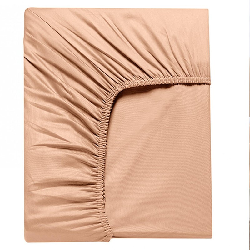 SSW HOMES Single Fitted Sheet Peach - Deep Pocket 12