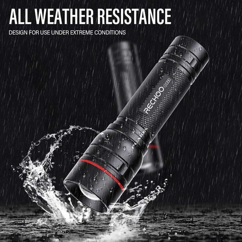 RECHOO Rechargeable Flashlights High Lumens, G1000 Super Bright Flash Light,