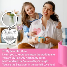 Ehuixinsheng Best Mum Keyring,Mothers Day Birthday Gifts From Son Daughter Mother Mummy Gifts Mom Christmas Presents For Mothers Gifts Ideas I Love You