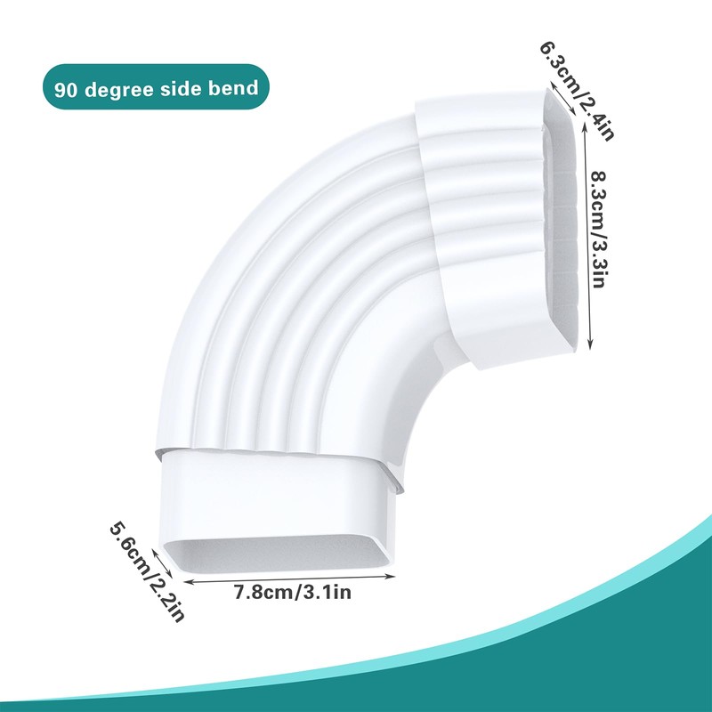 90 Degree Gutter Elbow, White PVC Drain Downspout Elbow, Downspout