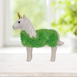 GR Gift Republic GR452177 Ceramic Unicorn Plant Animal for Growing Chia Seeds, Cress, Lucerne Sprouts, White