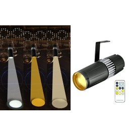 SENLAN LED pinspot light, 15 W, two white/cool and warm white pinspot from IR controller (spot)