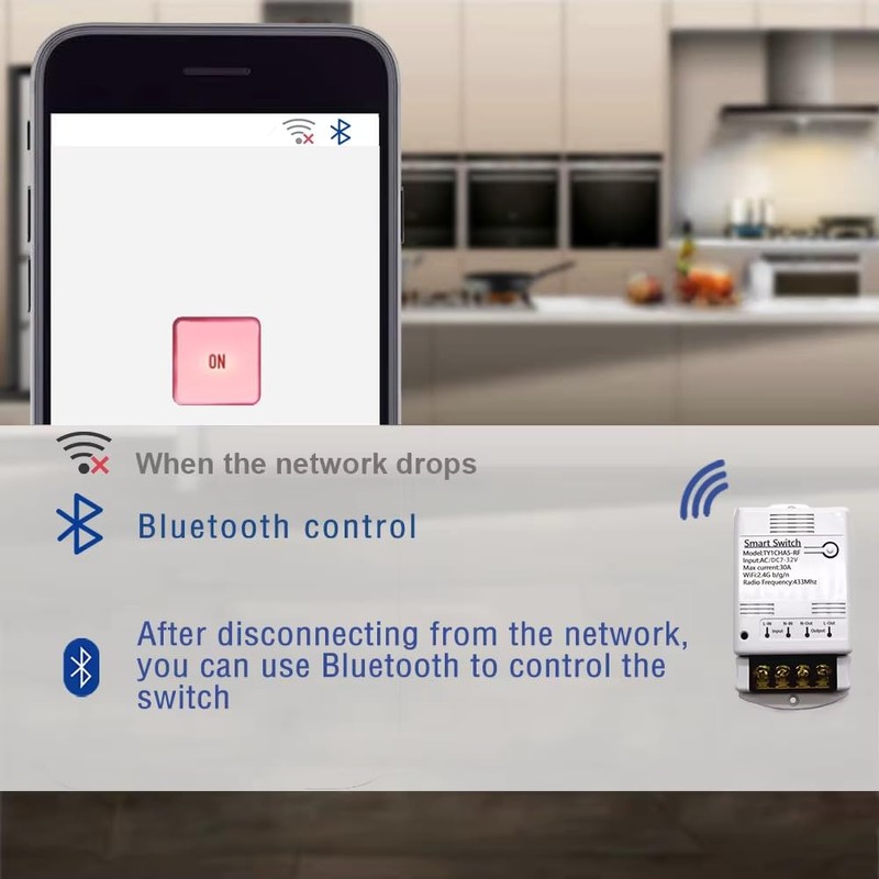 MHCOZY Tuya App Smart WiFi Control Switch, 30A Max Output,Add
