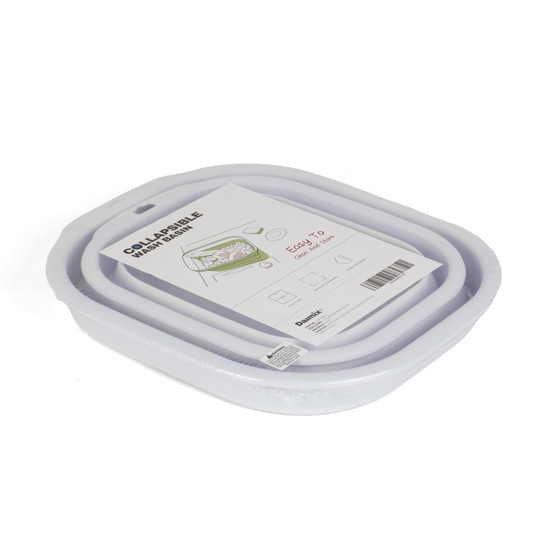 Daimix Collapsible Wash Basin Set of 2, Foldable Small Medium