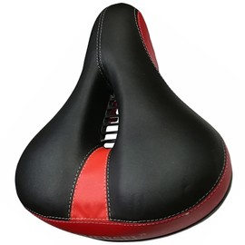 Laxzo ® Bike Seat, Bicycle Saddle Comfortable for Men & Women Waterproof Soft Cushion Wide Bike Gel Saddles For Road Bike, Cruiser Bike, Montain Bike, Spinning Bike, Exercise Bikes (Red)