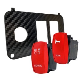 OZ-USA Carbon Fiber Golf Cart Key Switch Plate LIGHTS HORN Rocker Switch EZGO TXT PDS