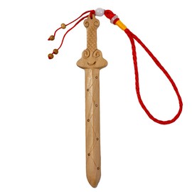 Lanxitown Traditional Chinese Peach Wooden Sword Hand-Carved Knife Sword Axe Feng Shui Decor Home Furnishing Ornaments Wooden Knife (B)