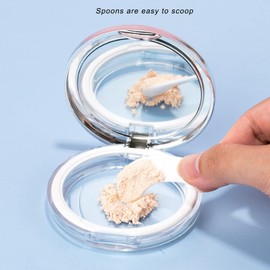 Plastic Empty Reusable Powder Puff Case, 3g Empty Refillable Loose Powder Box Portable Makeup Setting Powder Blush Case Container with Powder Puff for Travel Daily Use