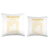 Funny Fire Inspector Nutritional Facts Motivational Quote Throw Pillow