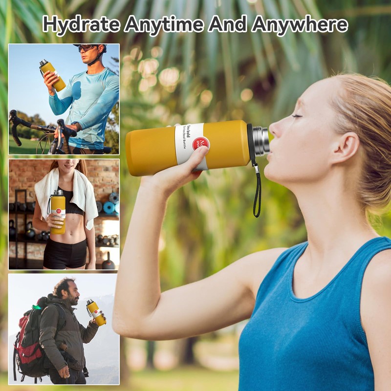 GENDLTHIJ Stainless Steel Insulated Tea Infuser Bottle, Vacuum Insulated Water