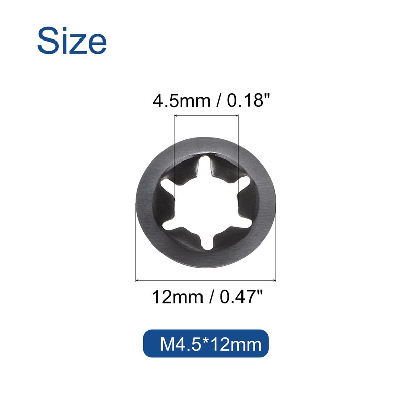 uxcell 120pcs Internal Tooth Lock Washers M5 x 12mm Push