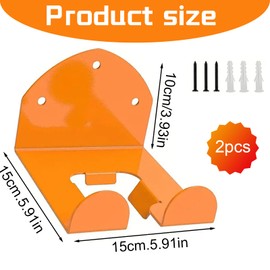 Yieson Pack of 2 Brush Cutter Holder, Wall Mount for Grass Trimmer with Screws, Garden Power Tool Hanger, Suitable for Lawnmowers, Garage Trimmers, Hanger for Garden Tools (Orange)