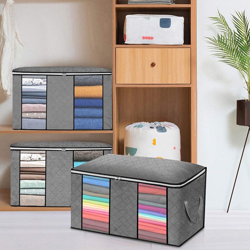 4PCS Clothes Storage Bag Large Capacity Clothing Organizers Foldable Closet
