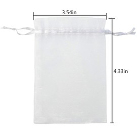 Bskifnn 50pcs Organza Bags 3.54''x4.33''(9x11cm) Satin Drawstring Organza Pouch Wedding Party Favor Gift Bag Jewelry Watch Bags