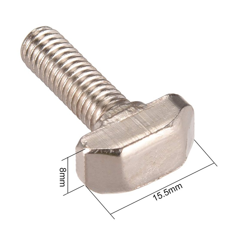sourcing map M6x20mm T-Slot Drop-In Stud Sliding Screw Bolt Carbon