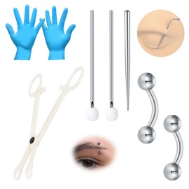 WillTen Piercing Set for All Piercings, Disposable 12G 13G 14G 15G Piercing Tool Clamps Taper for Septum Belly Button Lip Tongue Cartilage Ear Tragus Helix Piercing Kit, Stainless Steel